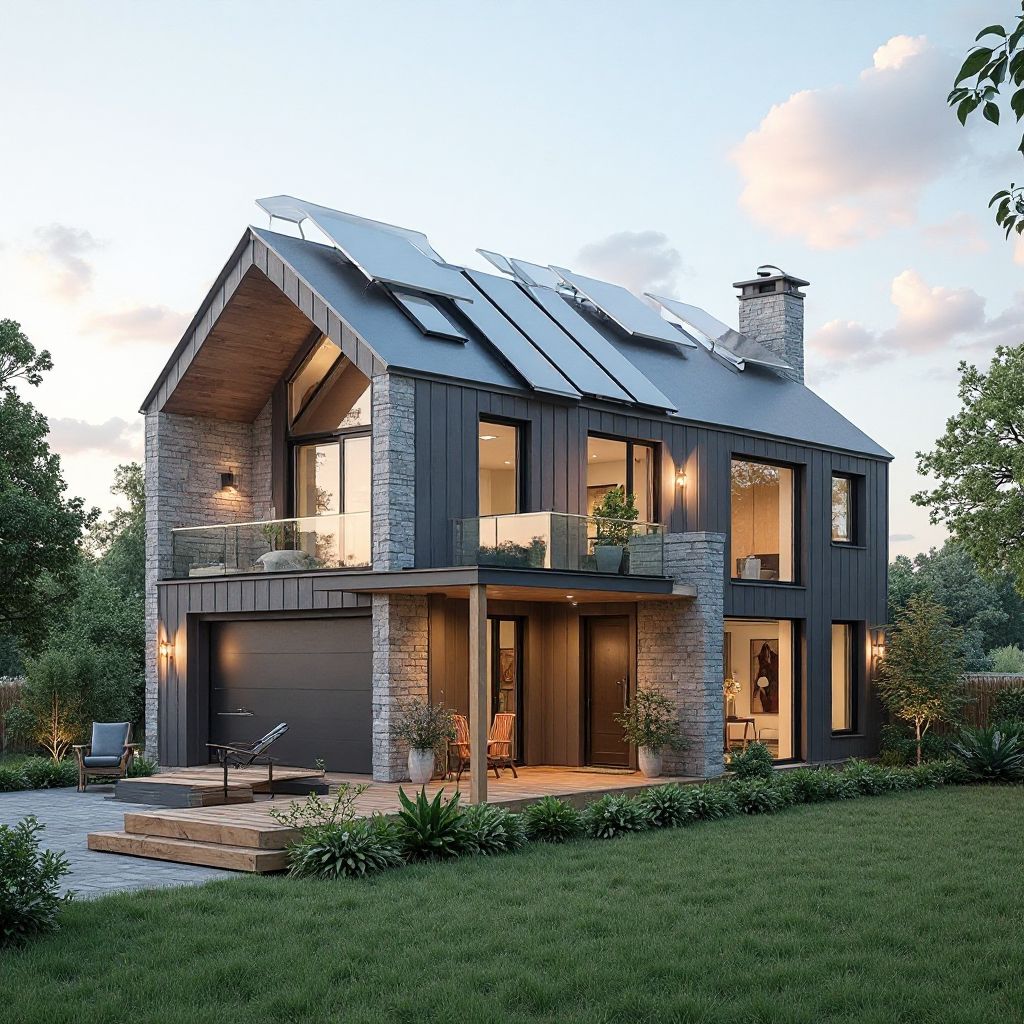 Energy-efficient smart home with solar roof